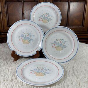 Vintage Set of 4 Corelle by Corning Country Cornflower 7.25" Hors d'oeuvre Plate